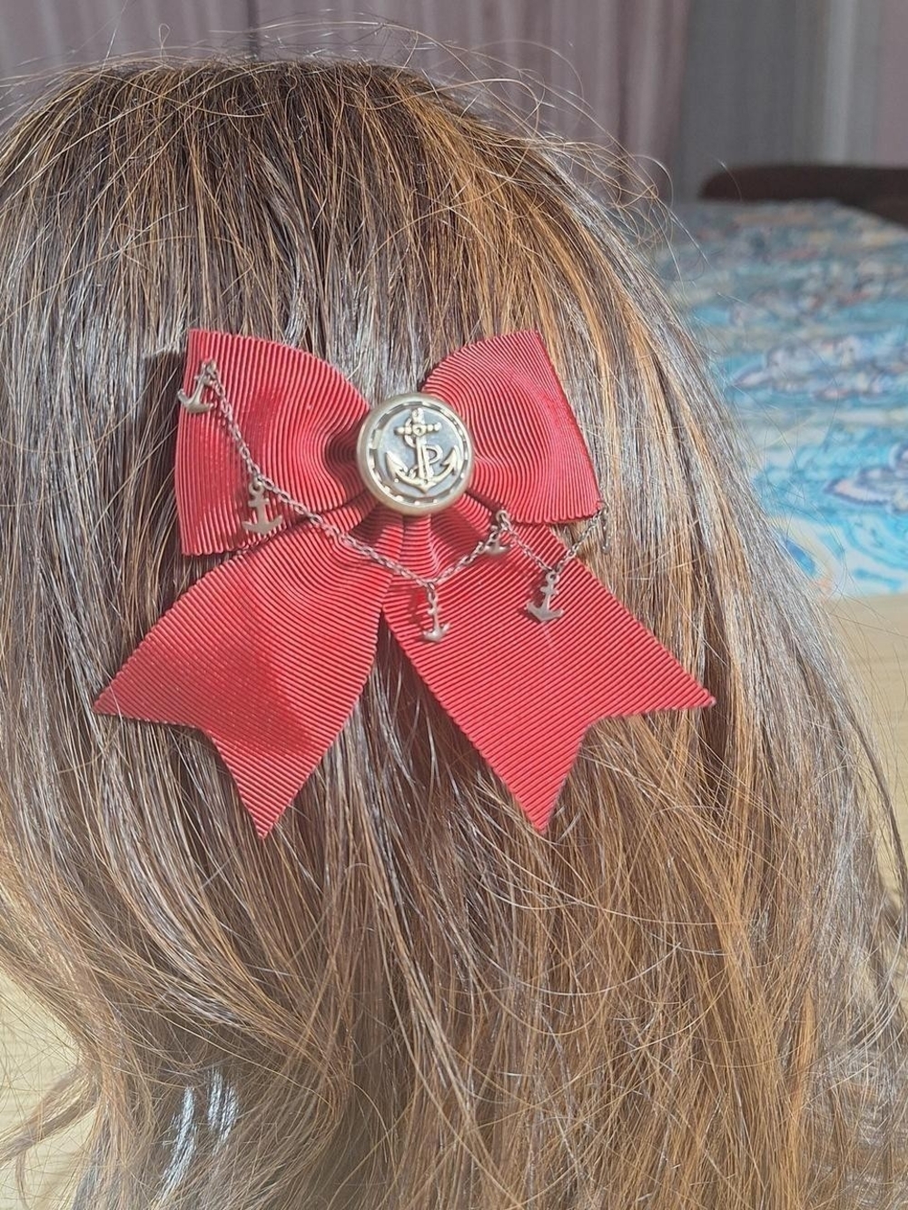 Innocent World Burgundy Anchor Chain Hair Clip | Classic Lolita 🎀⚓
